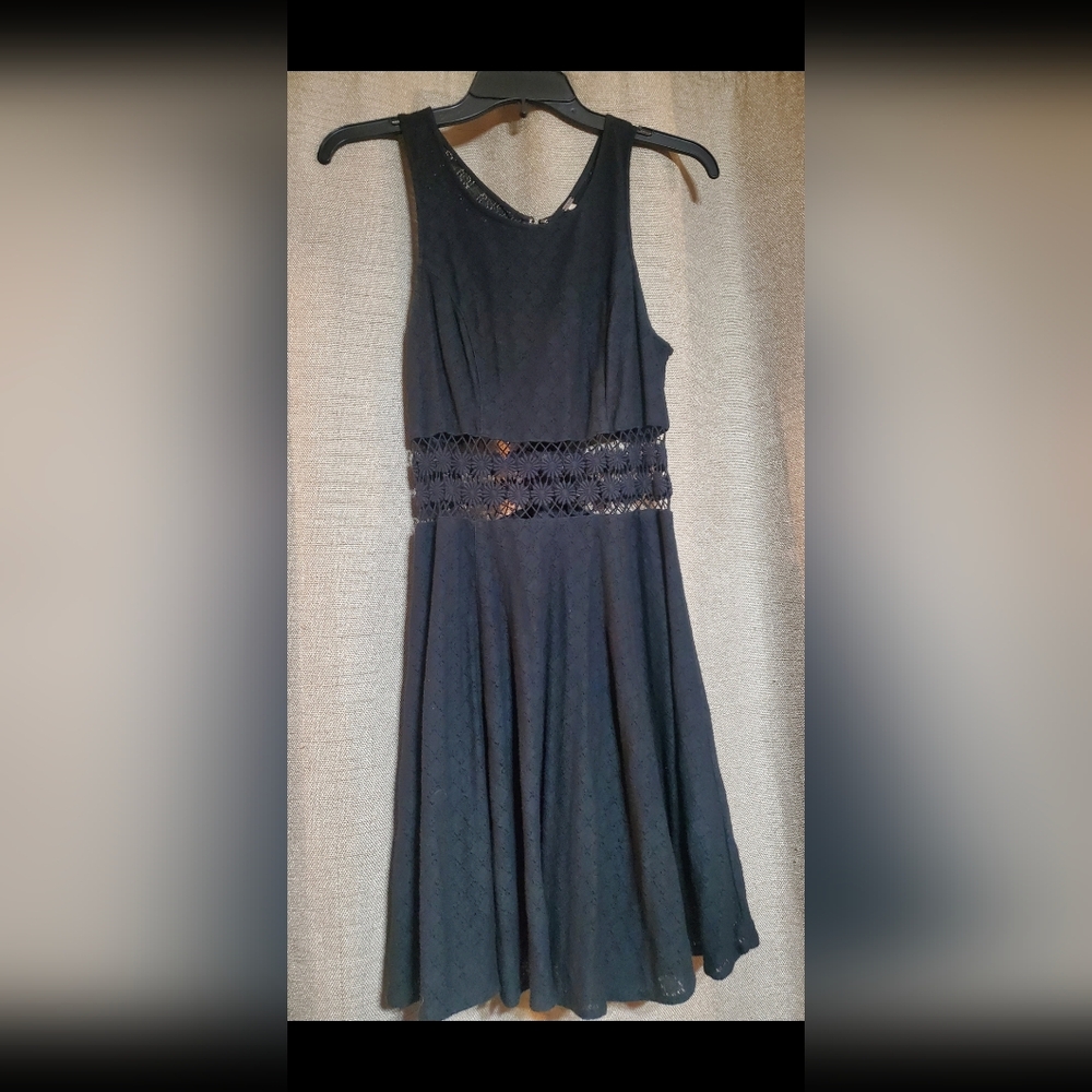 Free People Daisy Eyelet Black Lace Dress SZ 4